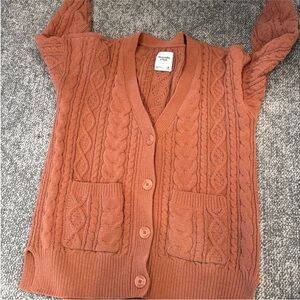 Cable Knit Button-Up Cardigan